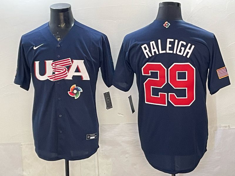 Men 2026 World Cub USA #29 Raleigh Blue Nike MLB Jersey style 03->more jerseys->MLB Jersey